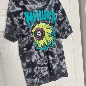 Graphic Tie-Dye T-Shirt with Eye Design
